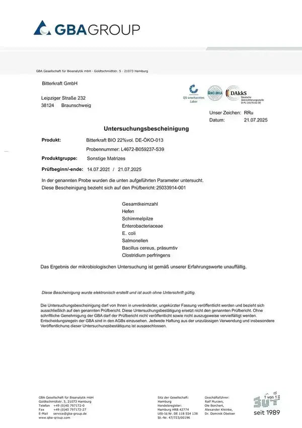 BitterKraft! Original Tropfen (BIO) 200ml Gutsmiedl Natur-Produkte GmbH - Sanoverde