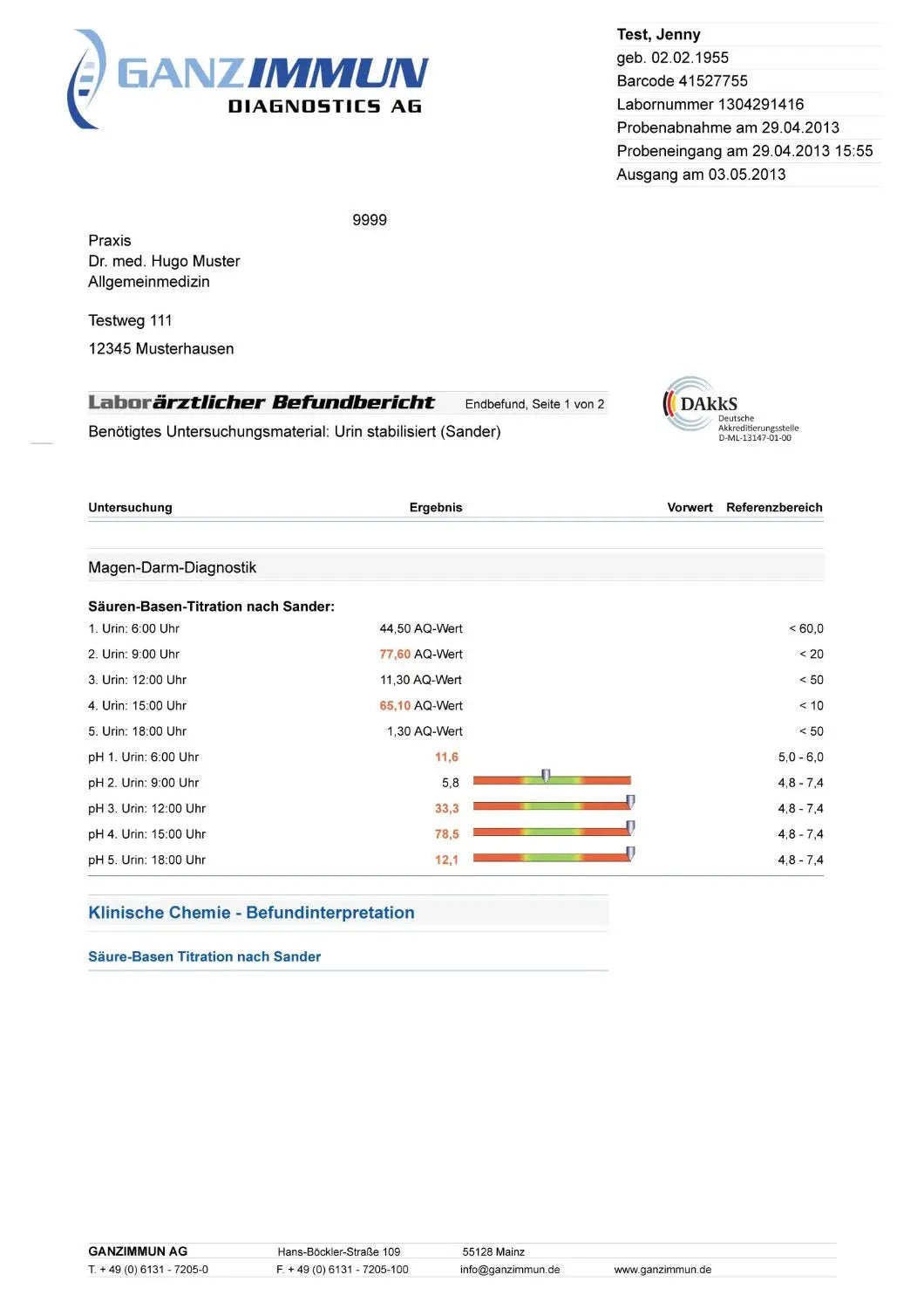 Säure-Basen-Test-Set nach Sander