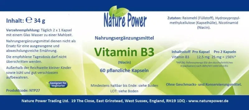 Vitamin B3 Niacin