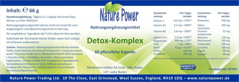 Detox Komplex Nature Power Etikett
