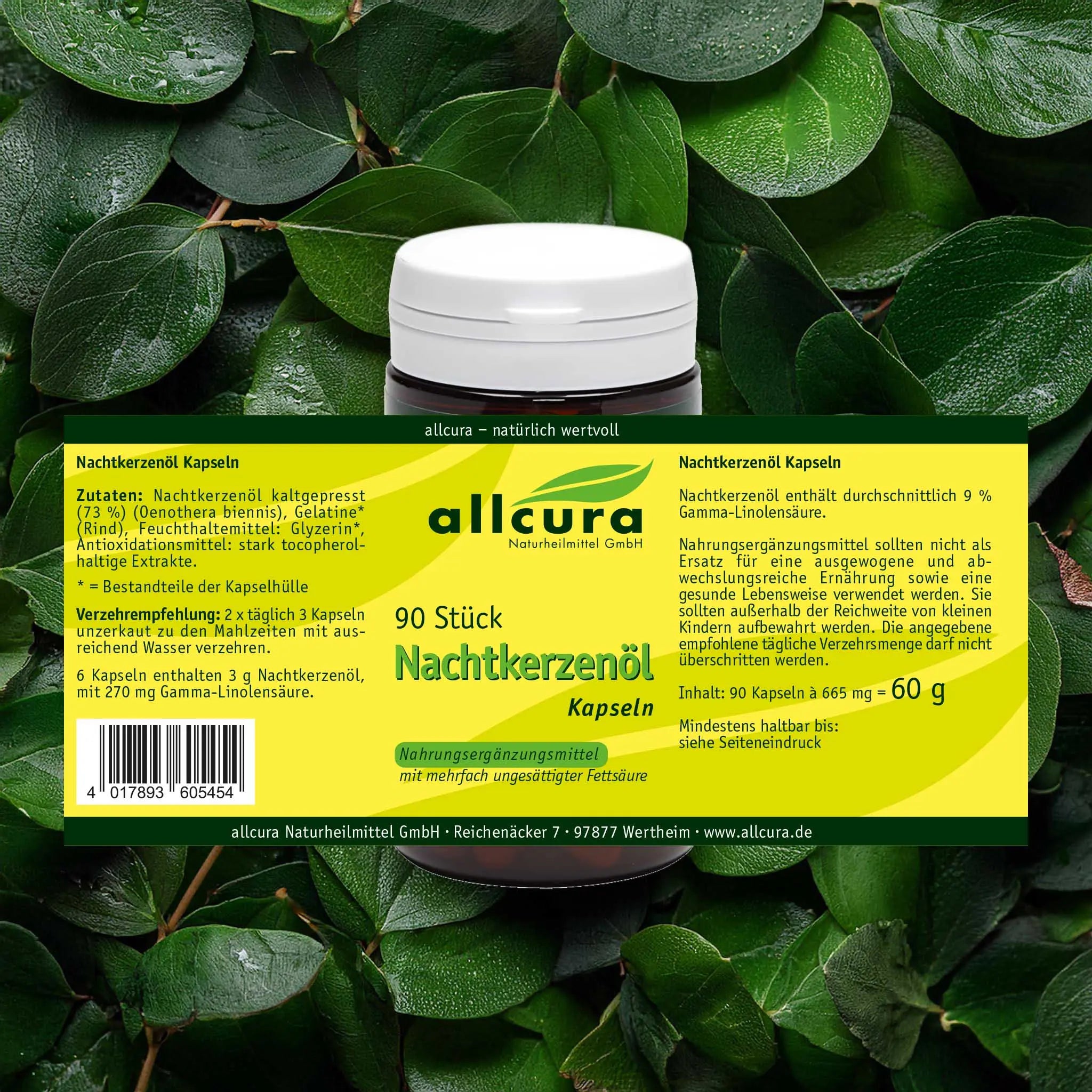 Nachtkerzenöl-Kapseln (90Stück) BIO Allcura - Sanoverde