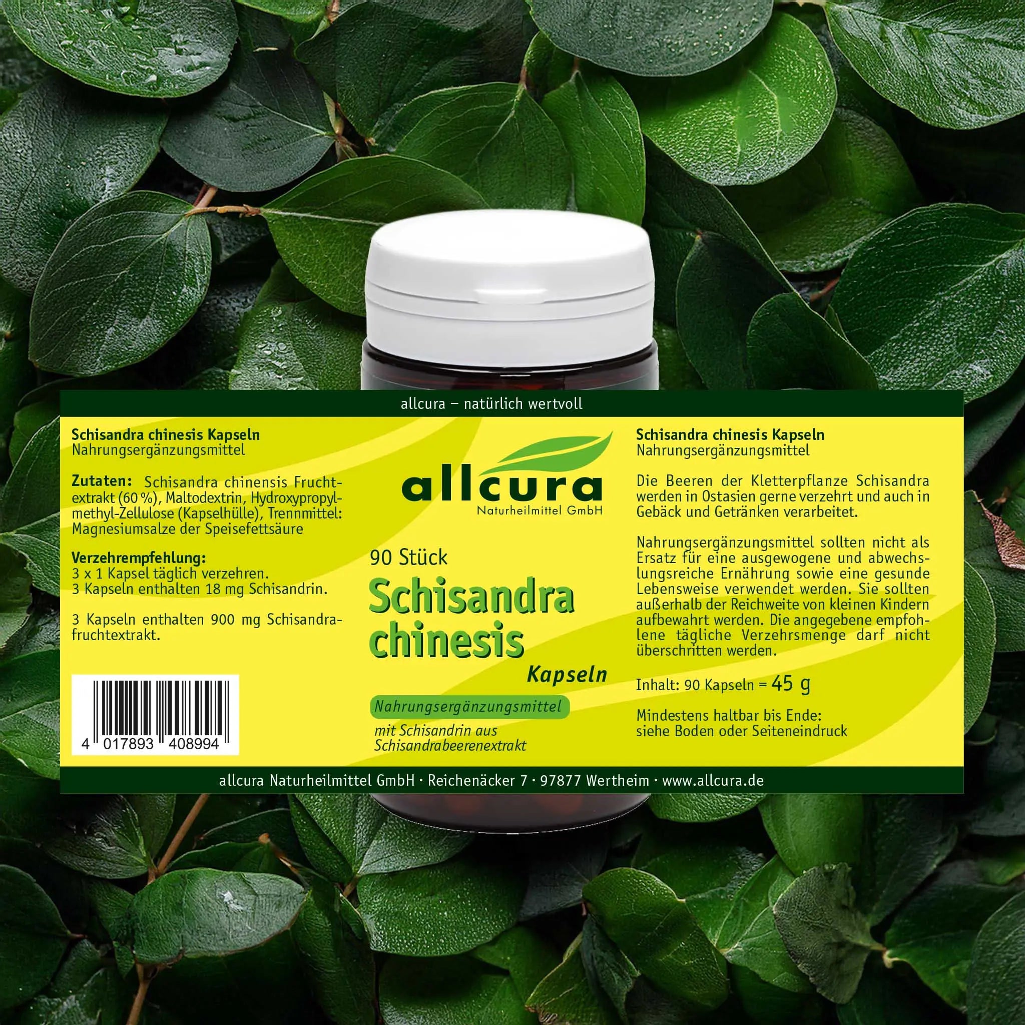 Schisandra, 90 Kapseln BIO Allcura - Sanoverde