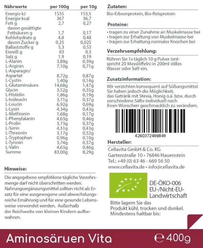 Aminosäuren Vita nach Dr. Doepp