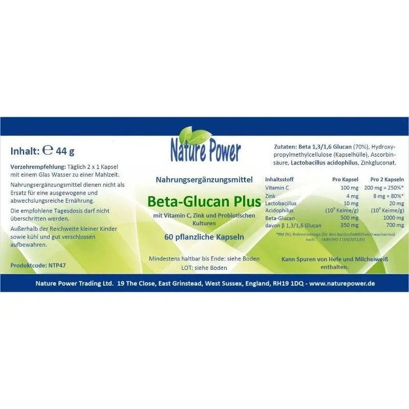 Beta - Glucan Plus, 60Kaps. - Sanoverde