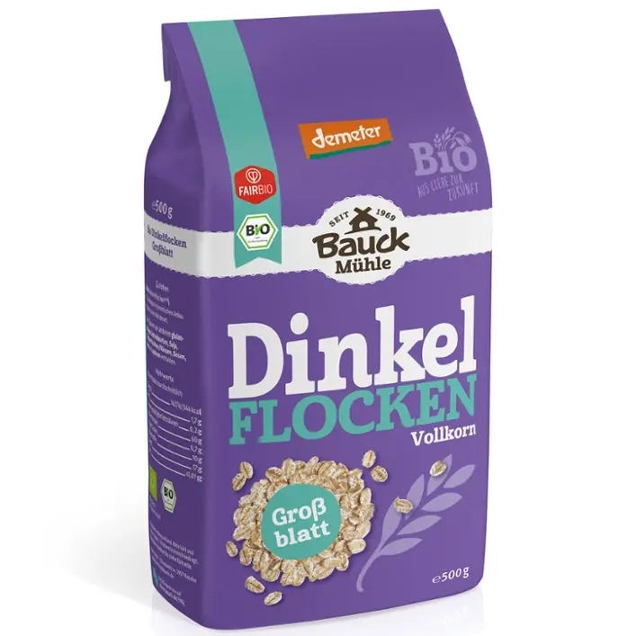 Bauckhof Dinkelflocken, Großblatt 500g BIO Bauckhof - Sanoverde