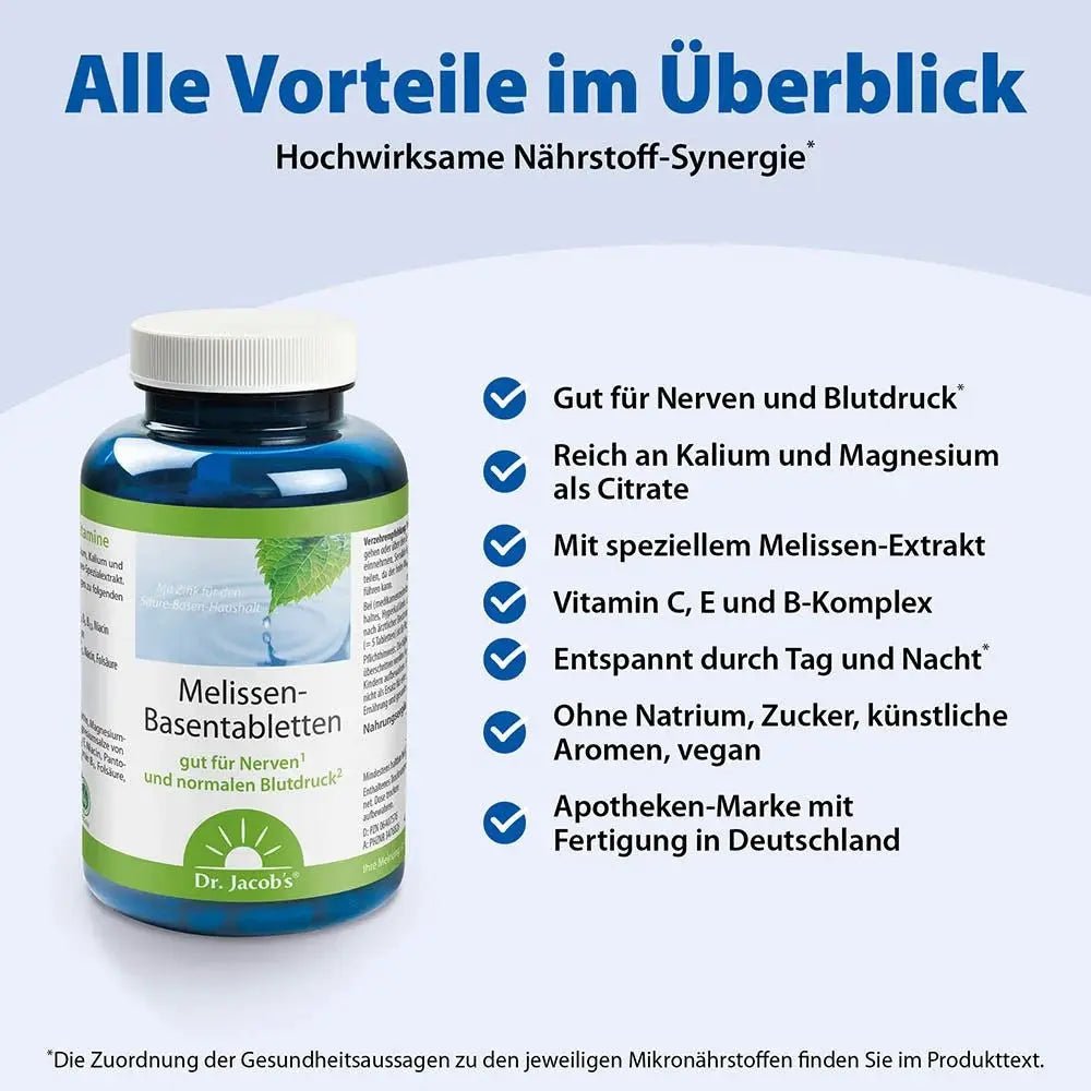 Dr. Jacob´s Melissen - Basentabletten 250Stk. - Sanoverde