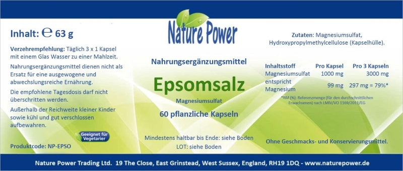 Etikett Epsom-Salz