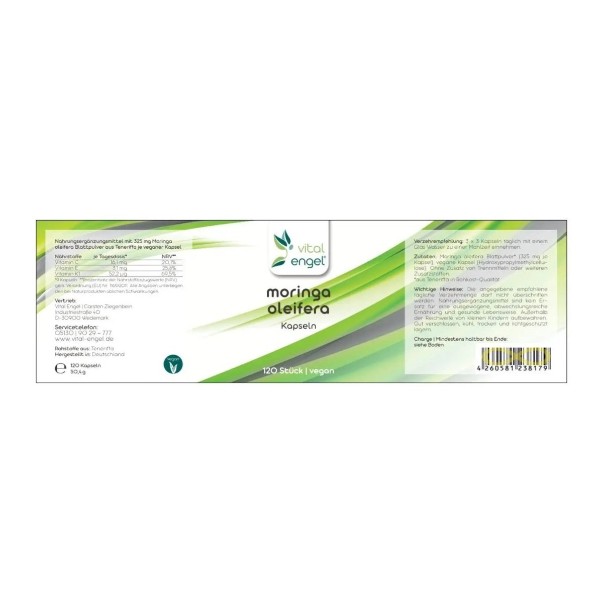Moringa Kapseln (Bio) (120 Stück) - Sanoverde