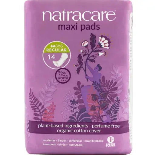 Natracare Maxi pads Regular 14St Bodywise (UK) Ltd. - Sanoverde
