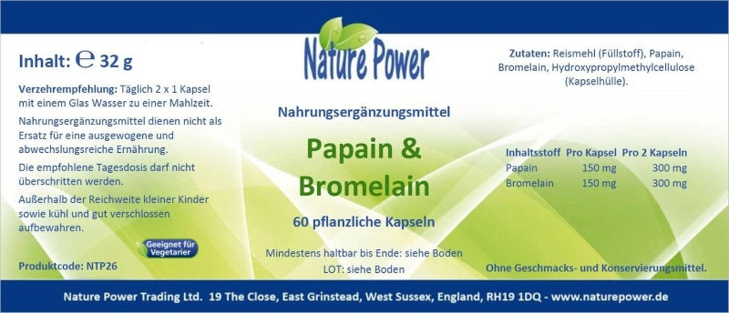 Papain & Bromelain Etikett