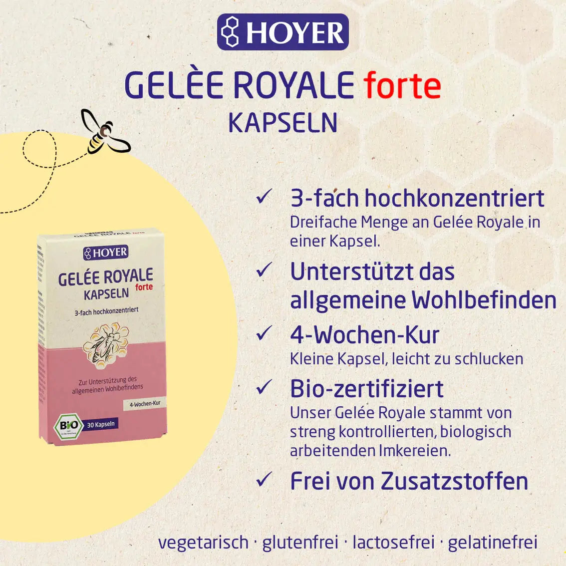 Gelée Royale forte, Kapseln Hoyer - Sanoverde