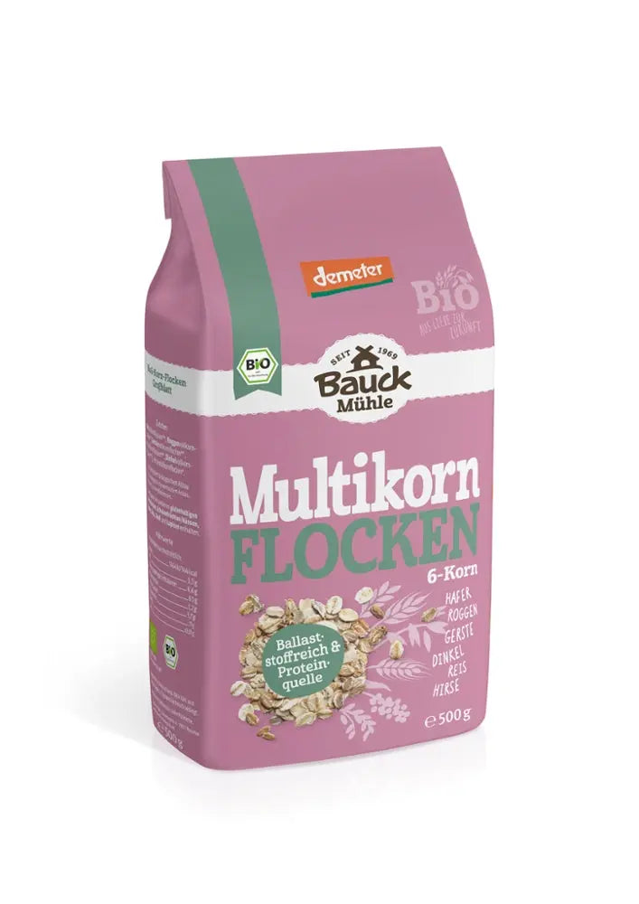 Bauckhof 6-Korn Flocken, ohne Weizen 500g BIO Bauckhof - Sanoverde