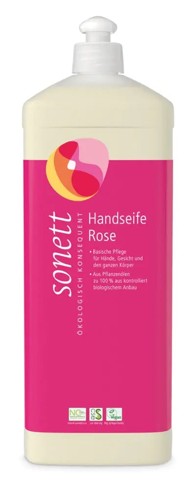 Handseife Rose Nachfüllflasche SONETT - Sanoverde