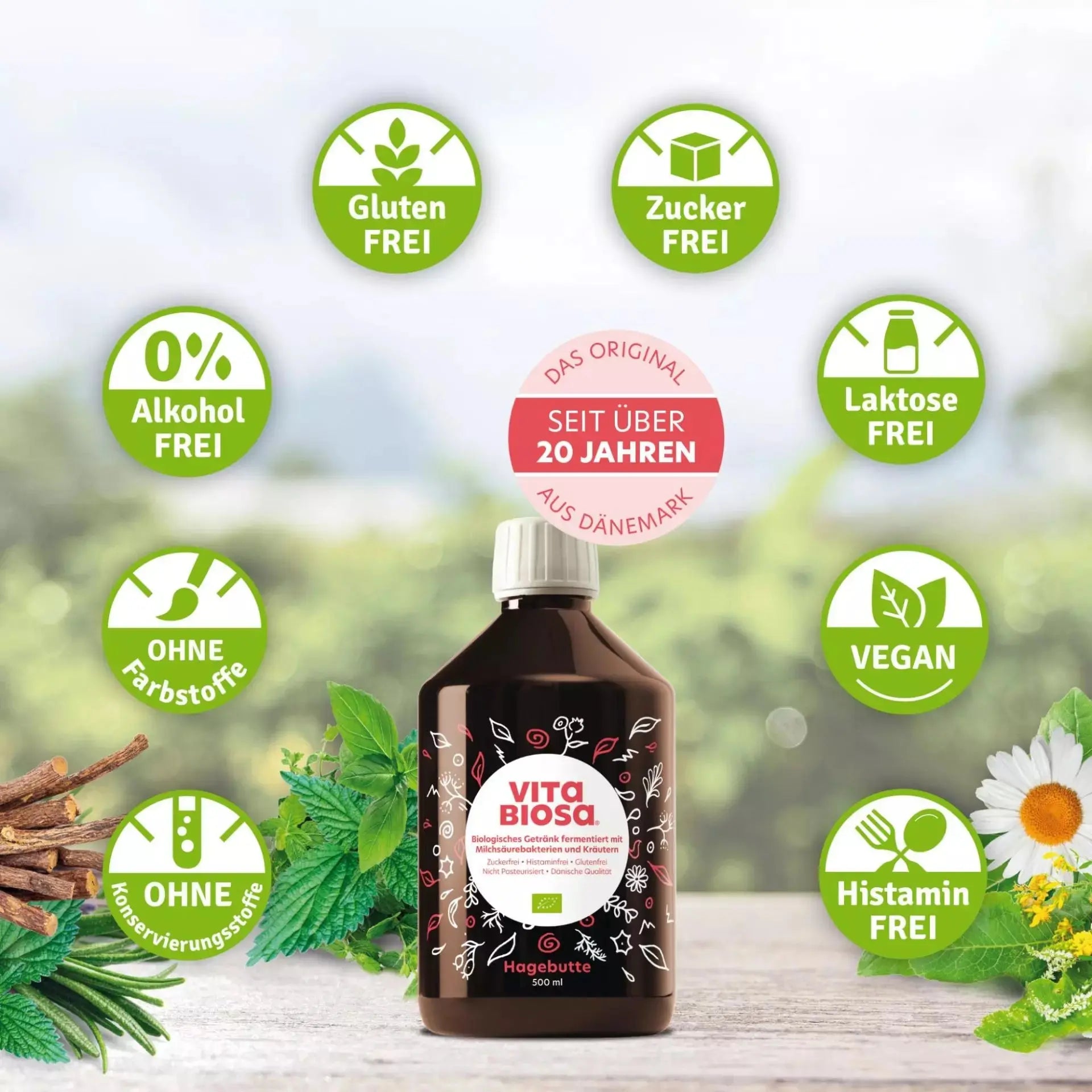 Vita Biosa Hagebutte, 500 ml Vita Biosa - Sanoverde