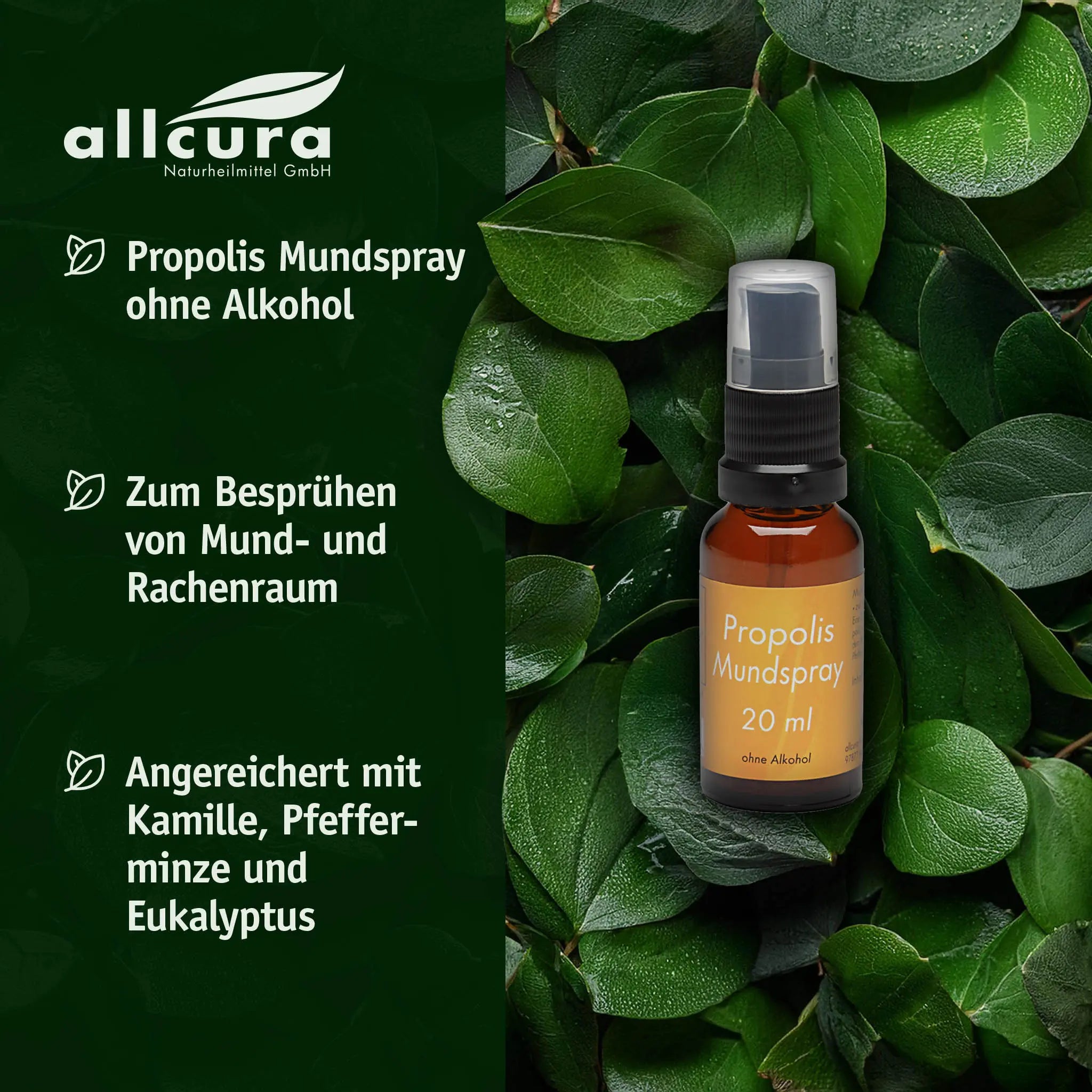 Propolis Mundspray, 20 ml BIO Allcura - Sanoverde