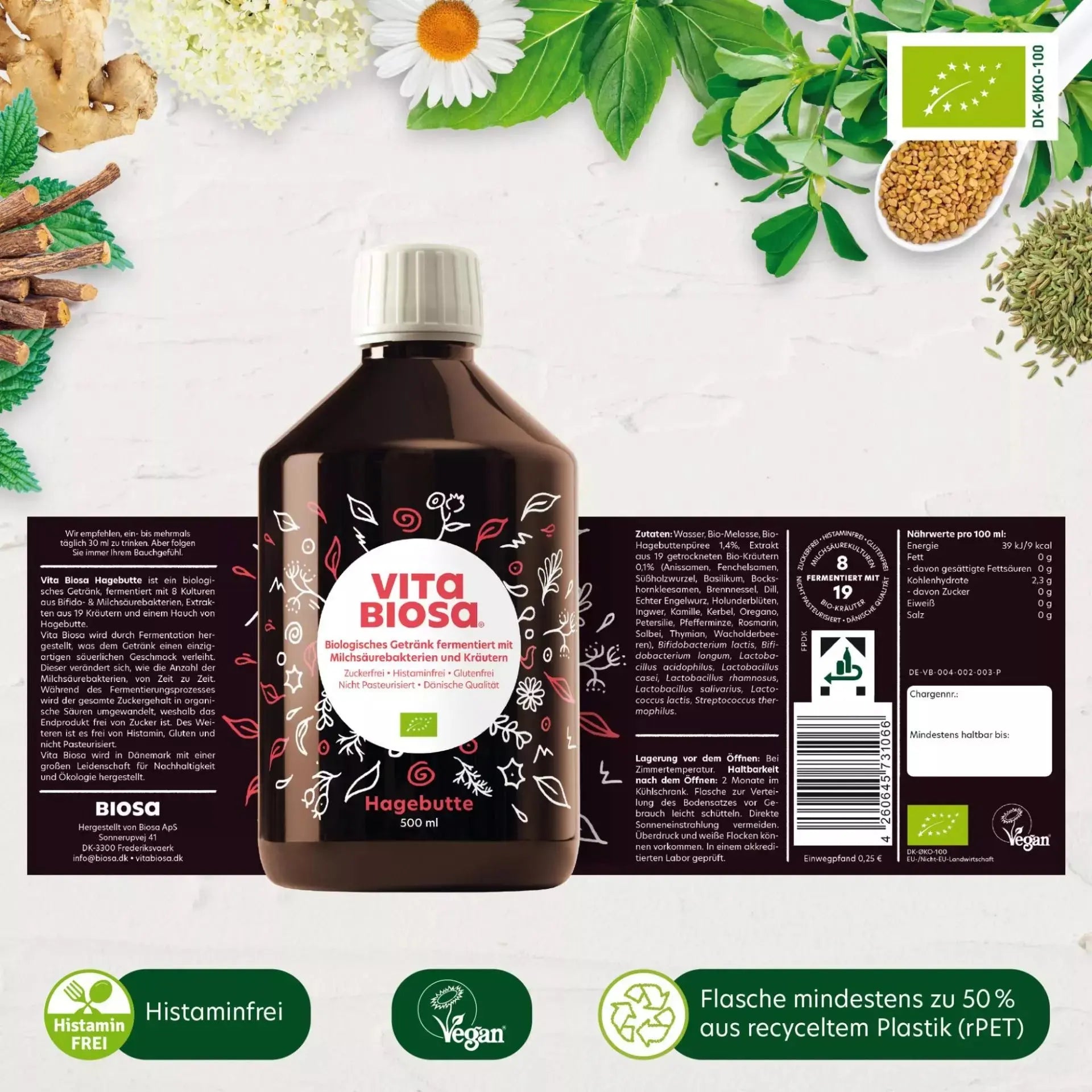 Vita Biosa Hagebutte, 500 ml Vita Biosa - Sanoverde