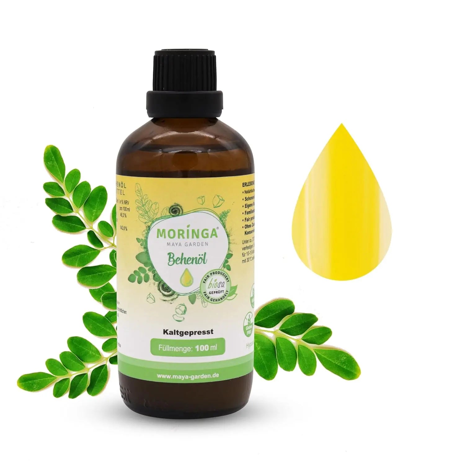 Moringa Behenöl kaltgepresst, 100ml MoringaGarden - Sanoverde
