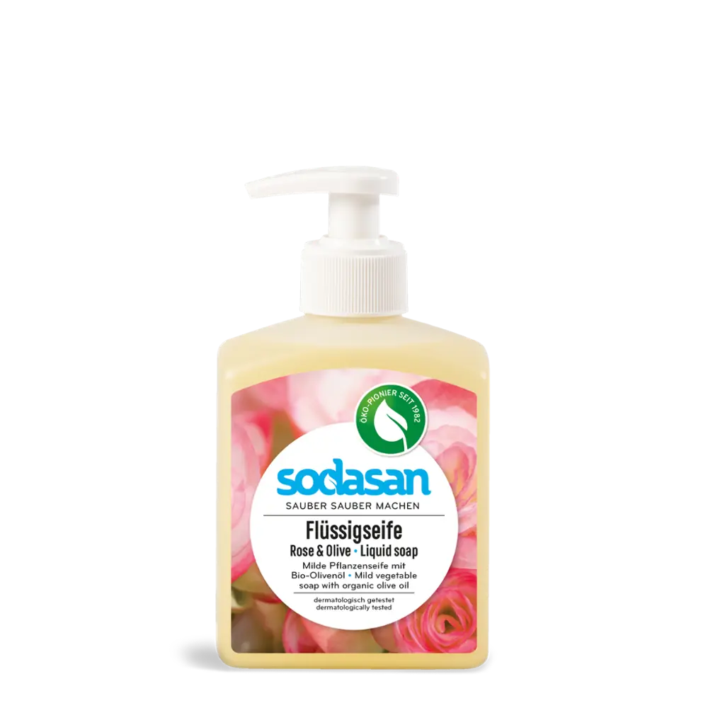 Flüssigseife Rose & Olive sodasan - Sanoverde