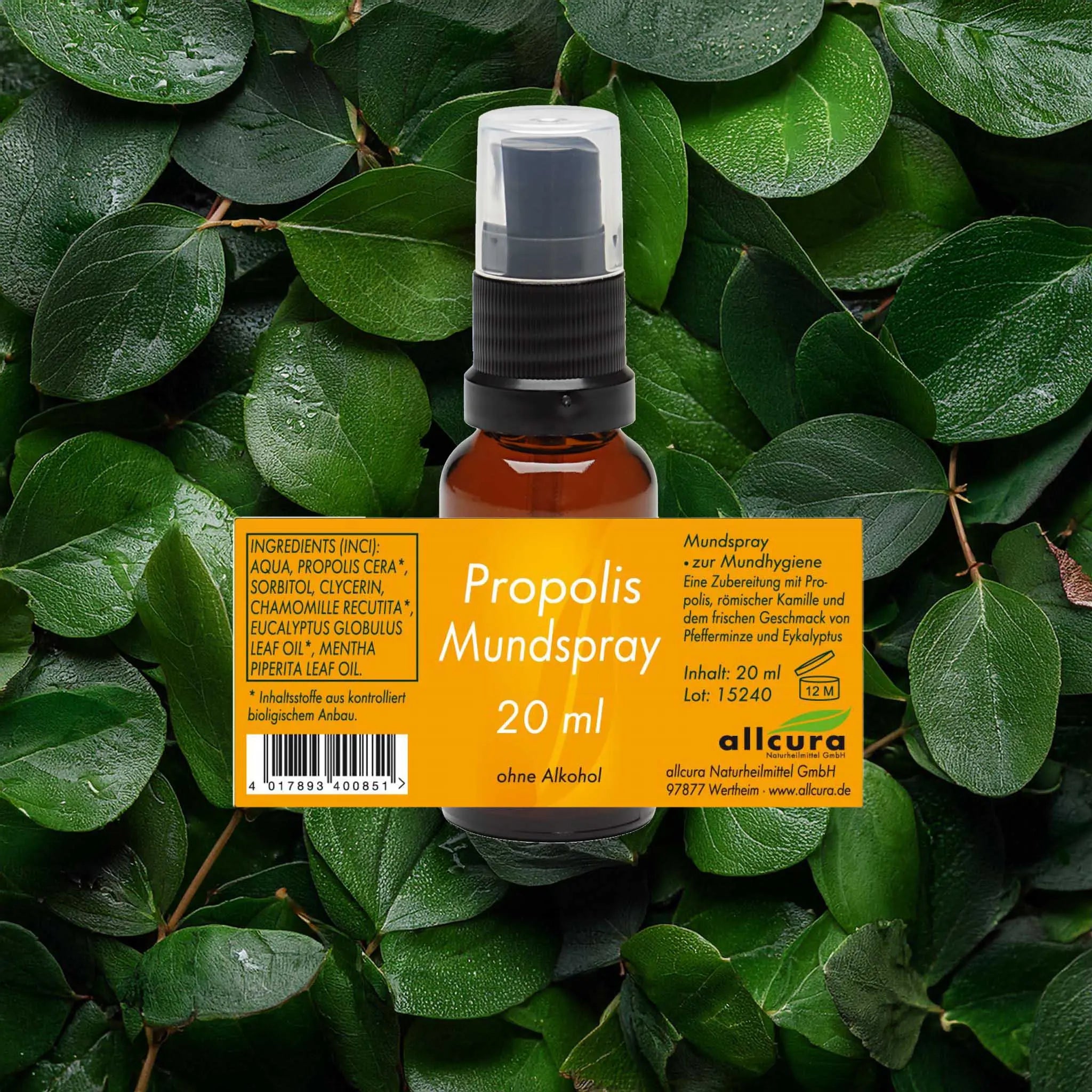 Propolis Mundspray, 20 ml BIO Allcura - Sanoverde