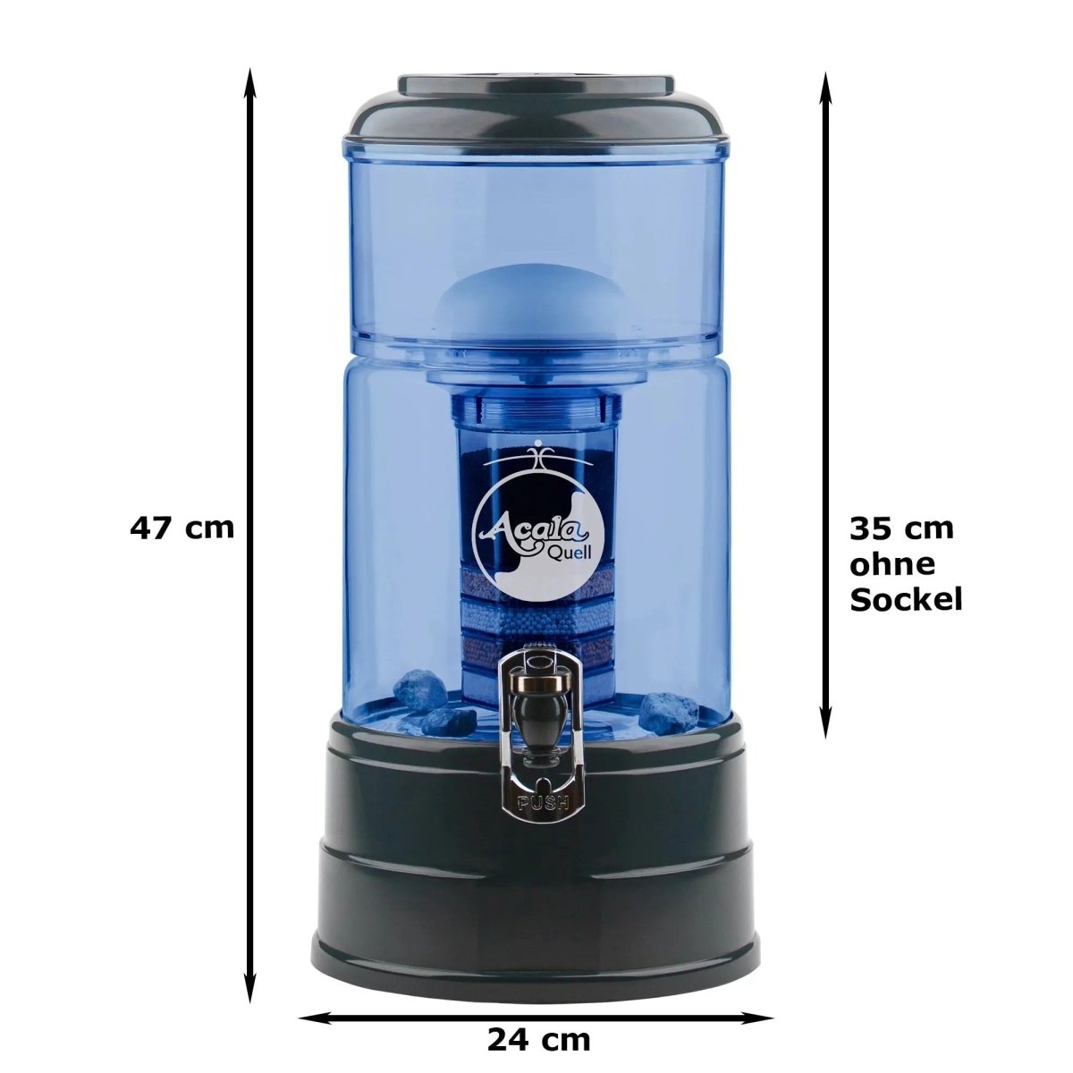 AcalaQuell® Mini 5L - Blau in Anthrazit Kunststofftank - Sanoverde