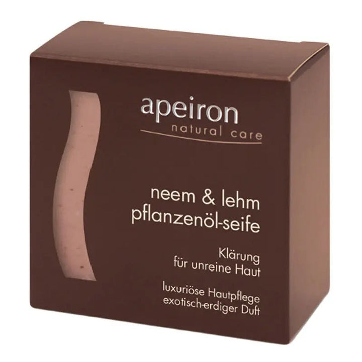 apeiron Pflanzenöl-Seife Neem & Lehm 100g - Klärung für unreine Haut