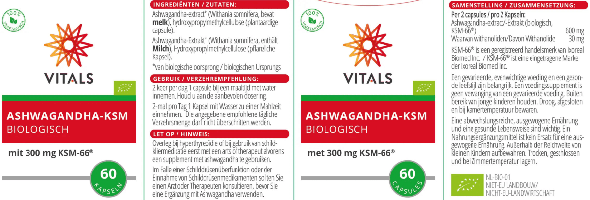 Ashwagandha - KSM Biologisch - Sanoverde