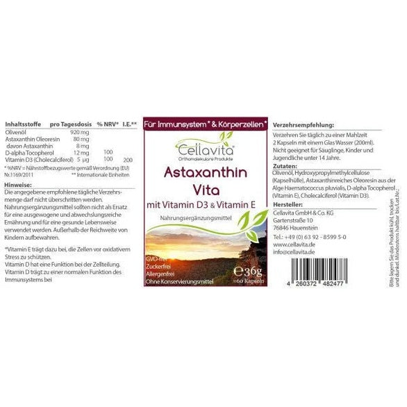 Astaxanthin Vita 60 Kaps BIO - Sanoverde