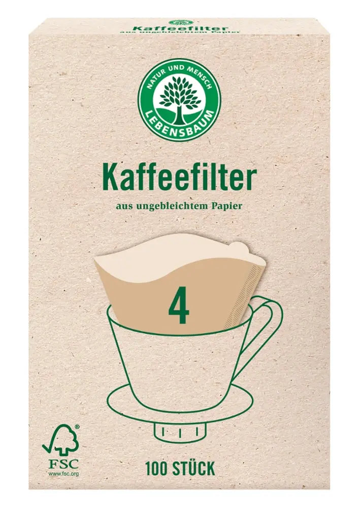 Kaffeefilter Papier Gr. 4 Lebensbaum - Sanoverde