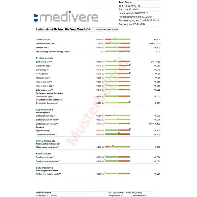 Darm - Mikrobiom Stuhltest - Sanoverde
