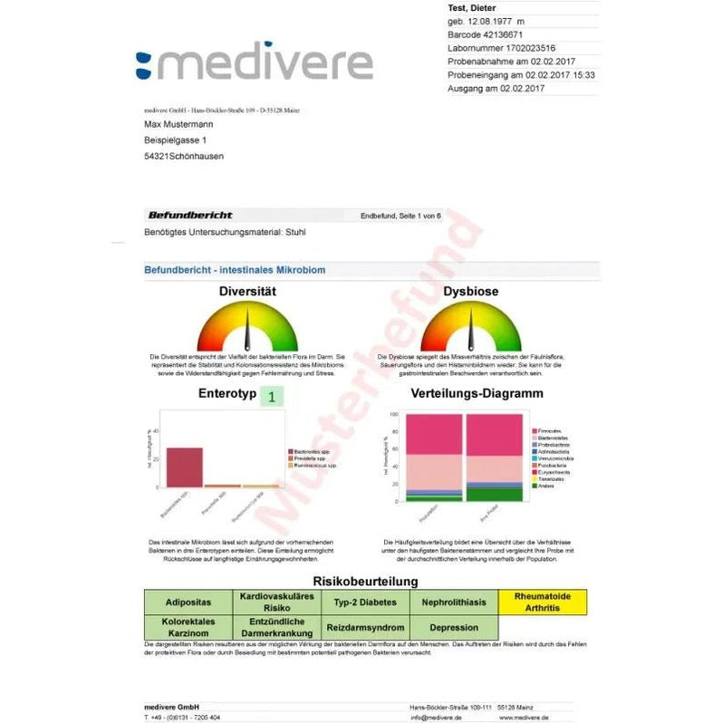 Darm - Mikrobiom Stuhltest - Sanoverde