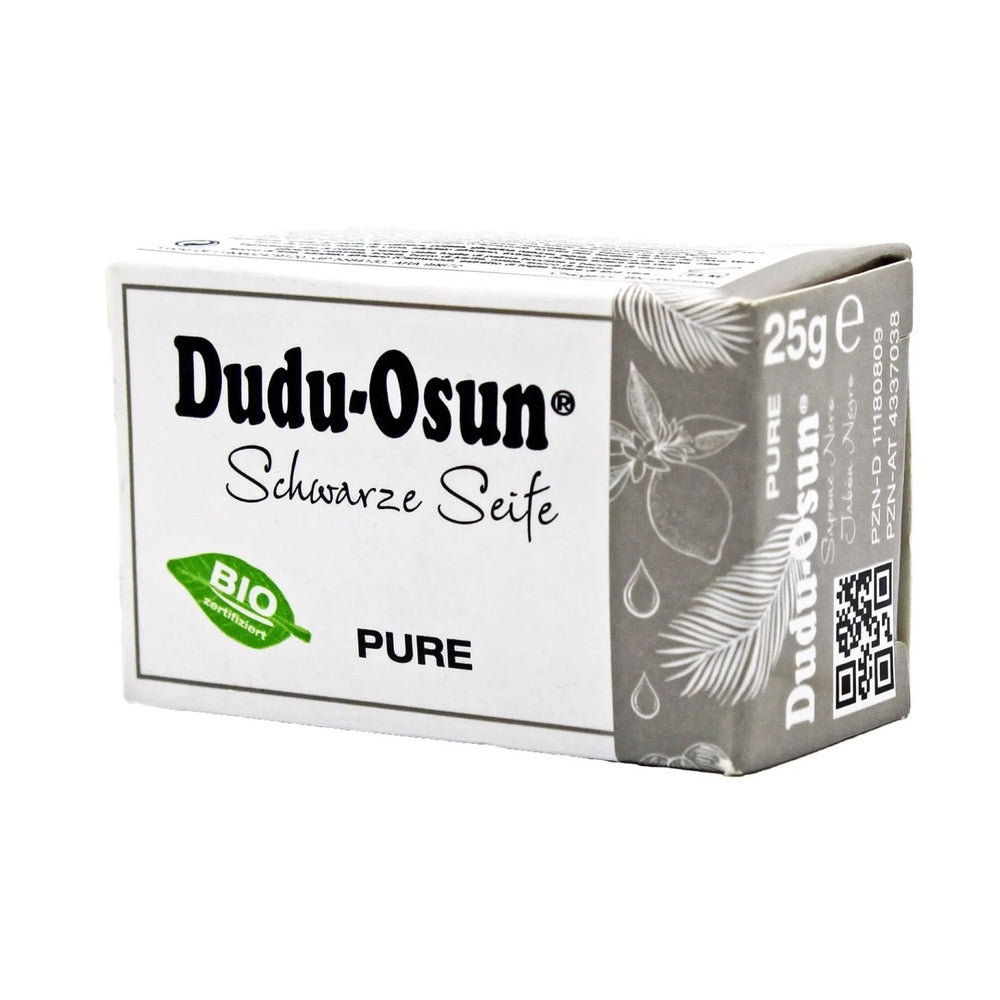 Dudu Osun® PURE - Schwarze Seife aus Afrika - parfümfrei, 25g - Sanoverde