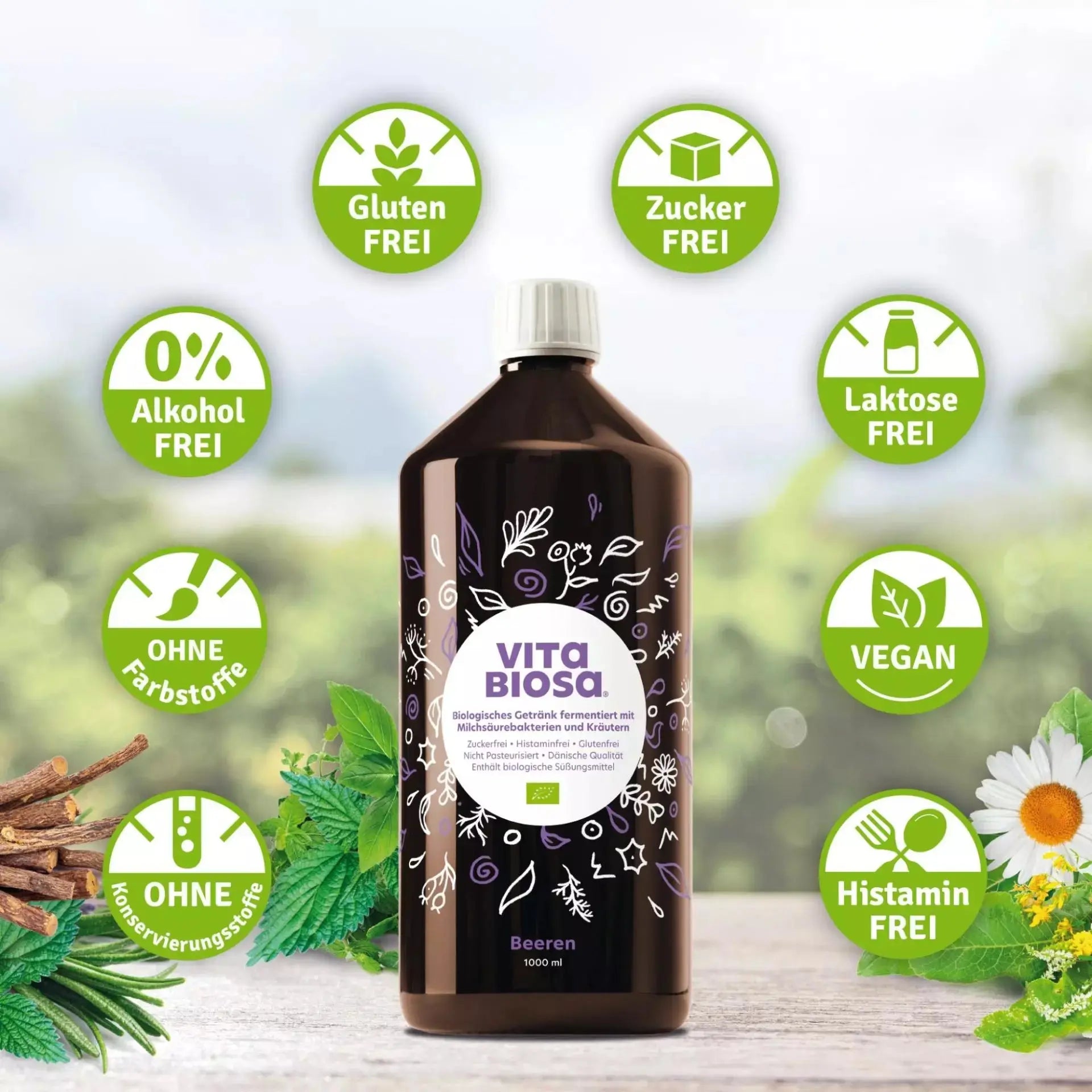 Vita Biosa Beeren, 500 ml Vita Biosa - Sanoverde