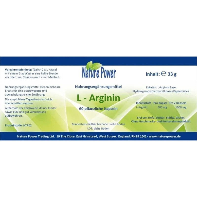 L - Arginin, 500mg - Sanoverde