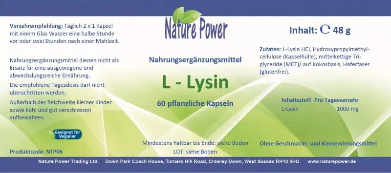 L - Lysin Aminosäure - Sanoverde