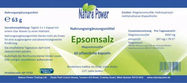 Epsom-Salz in Kapseln Nature Power - Sanoverde