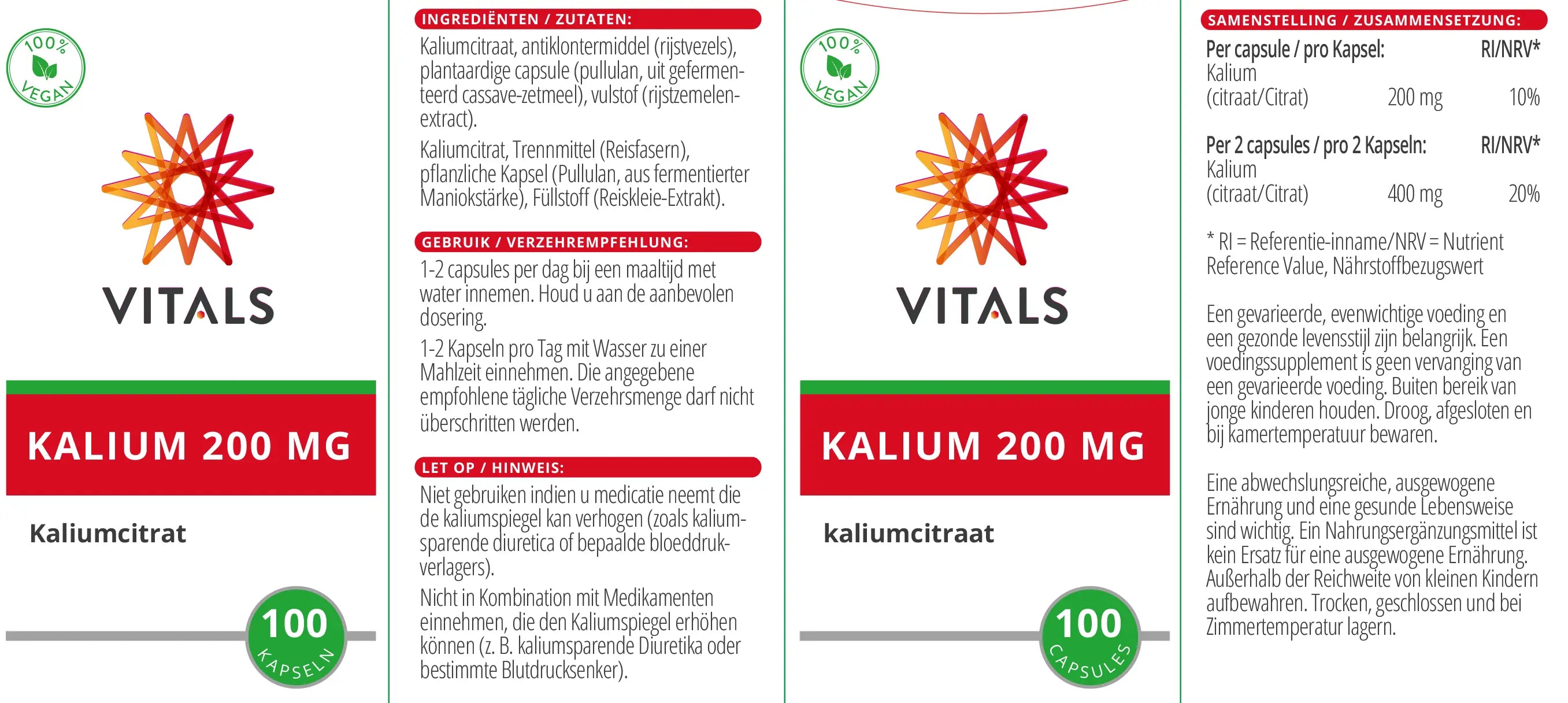 Kalium 200 mg Vitals - Sanoverde