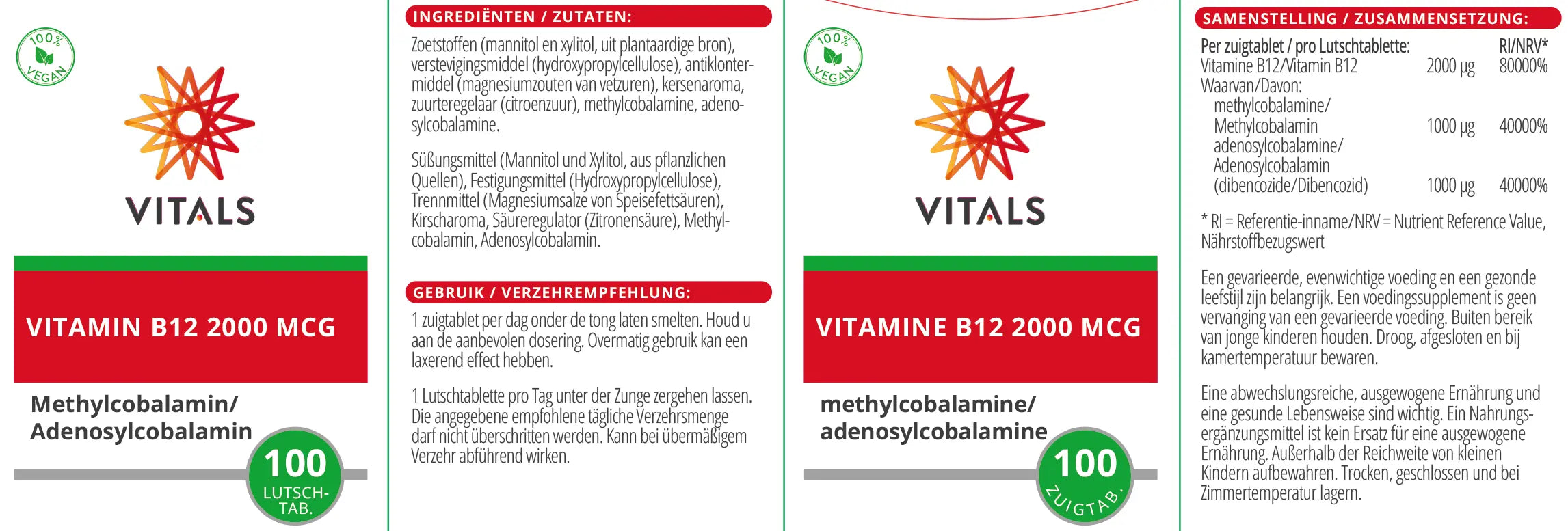 Vitamin B12 2000 mcg Vitals - Sanoverde