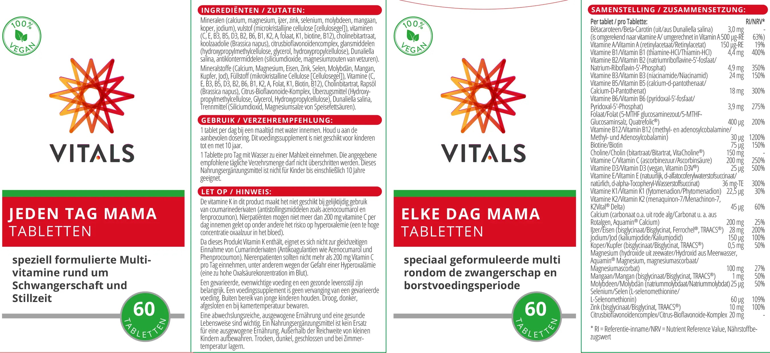 Jeden Tag Mama Tabletten Vitals - Sanoverde