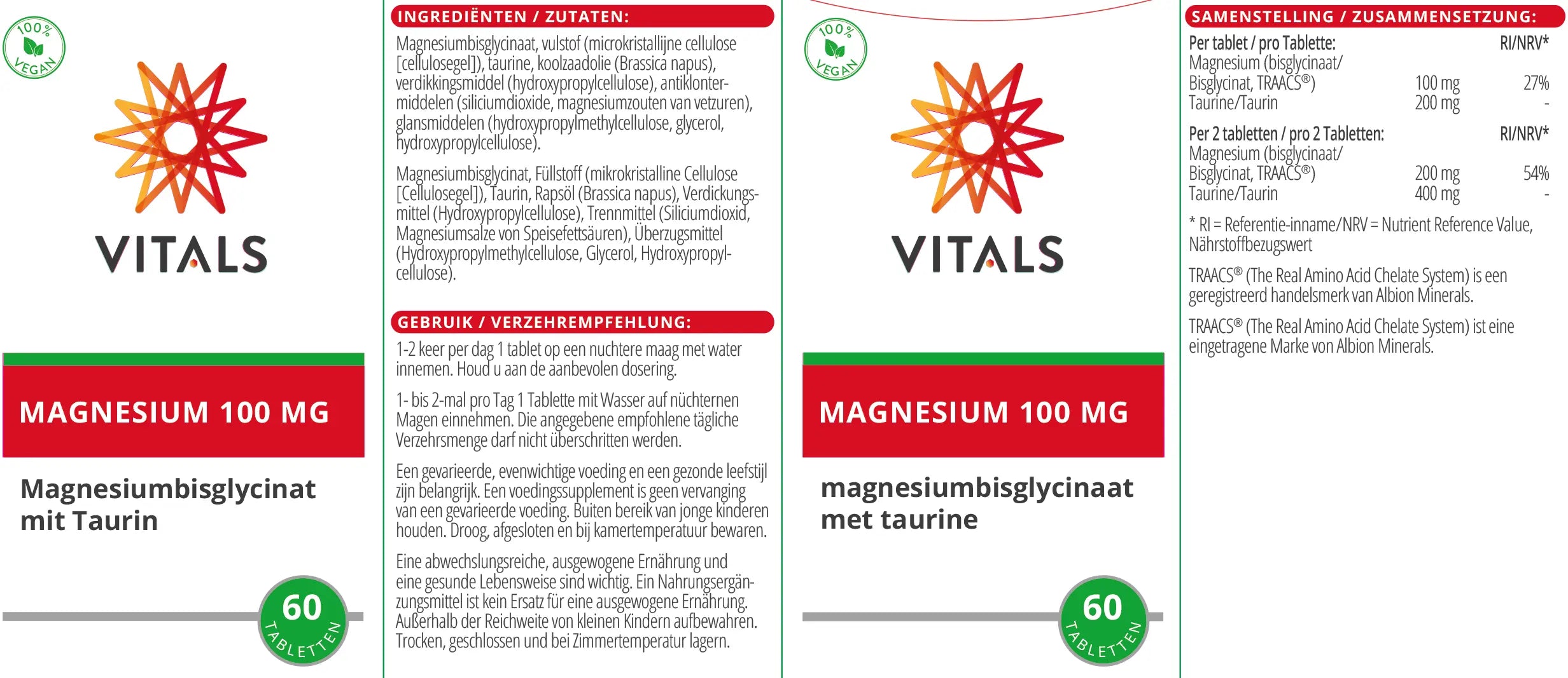 Magnesium (Bisglycinat) 100 mg Vitals - Sanoverde