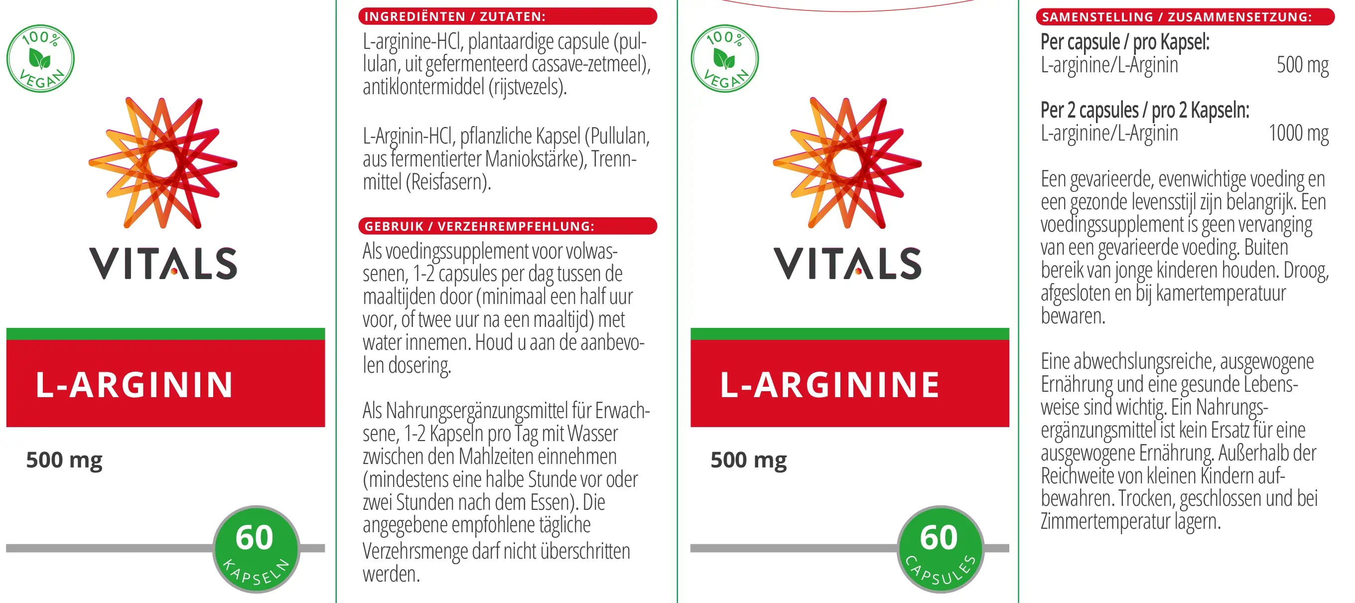 L-Arginin Vitals - Sanoverde