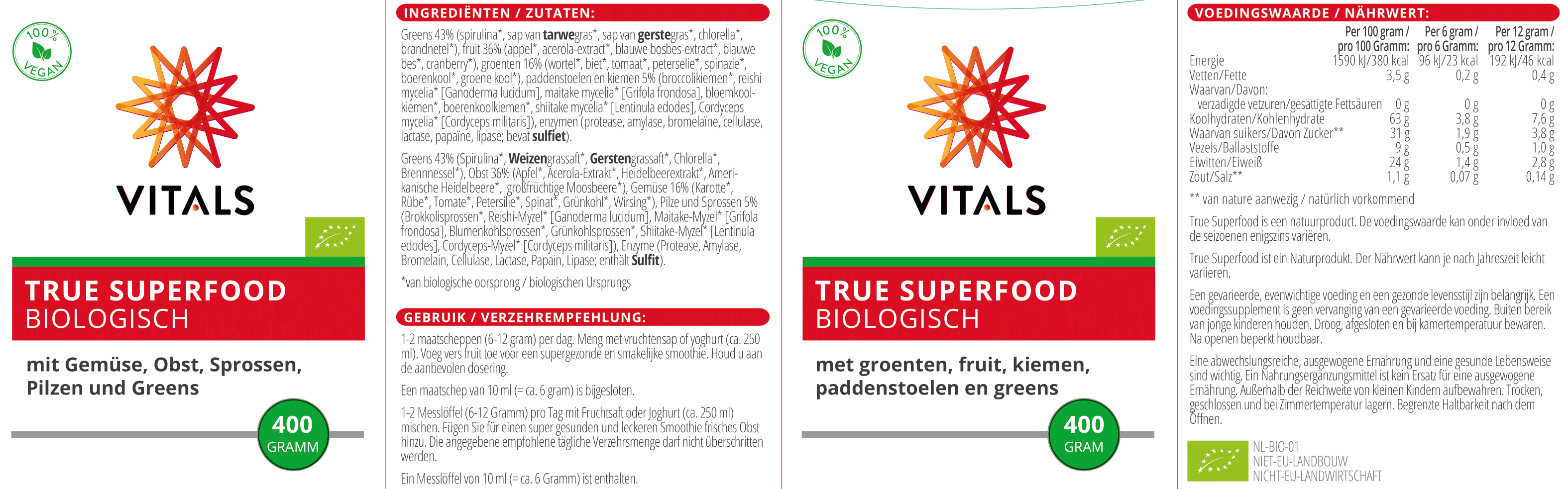 True Superfood BIO 400g Vitals - Sanoverde