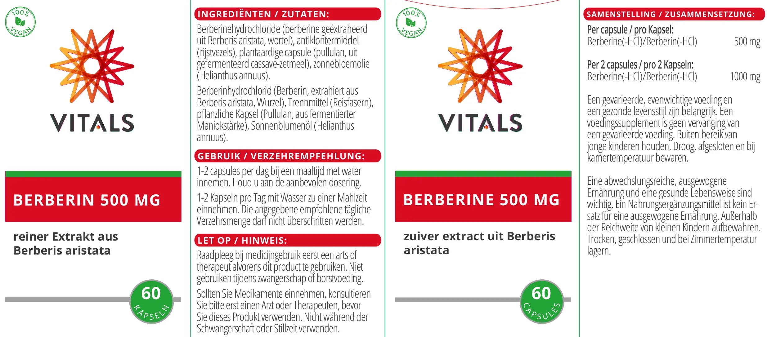 Berberin 500 mg Vitals - Sanoverde