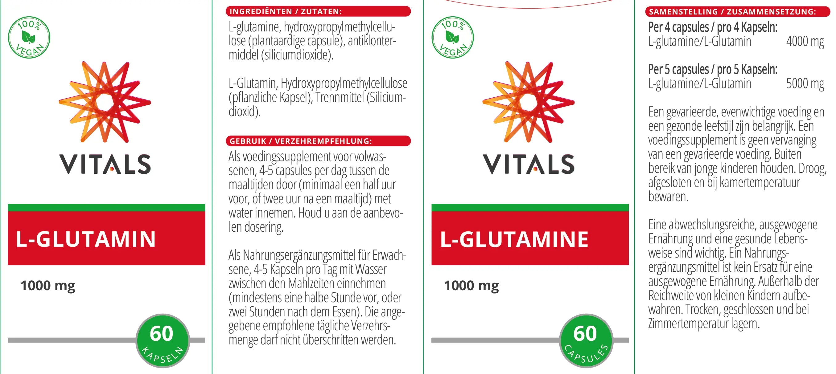 L-Glutamin 1000 mg Vitals - Sanoverde