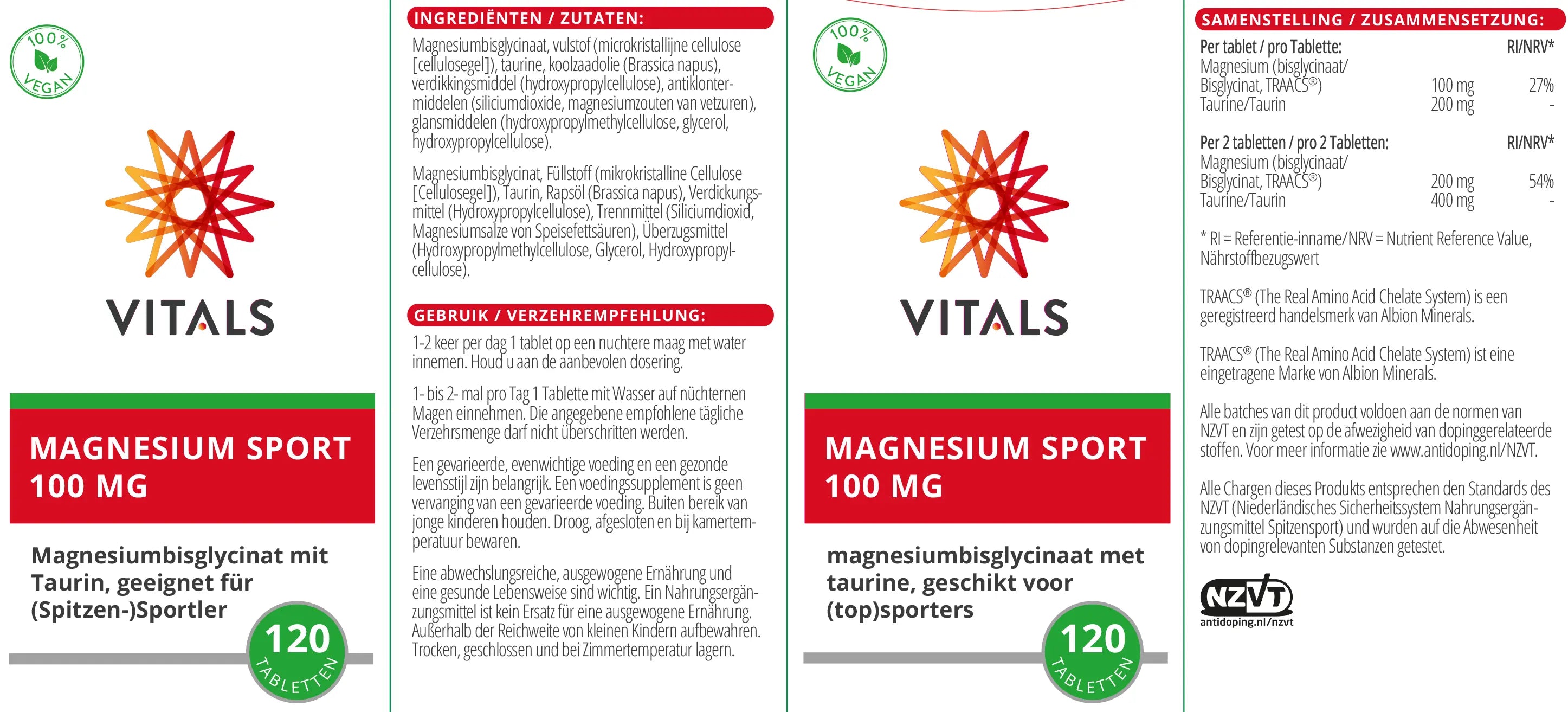 Magnesium Sport 100 mg Vitals - Sanoverde