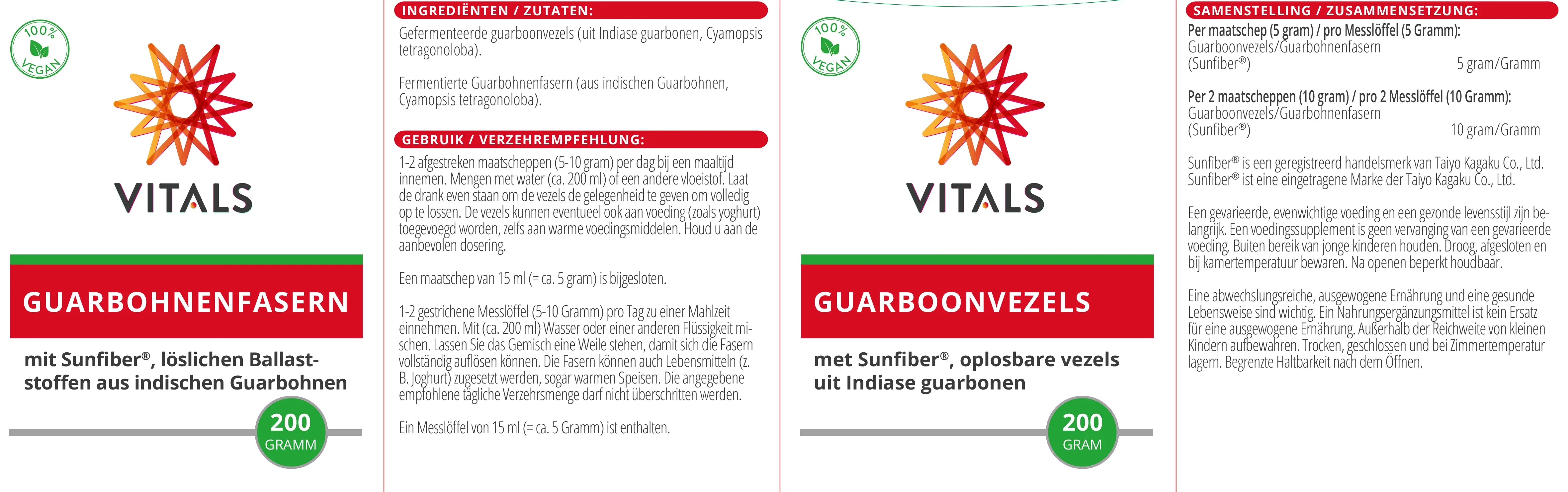 Guarbohnenfasern Vitals - Sanoverde