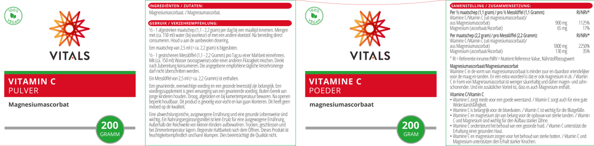 Vitamin C Pulver (Magnesiumascorbat) - Sanoverde