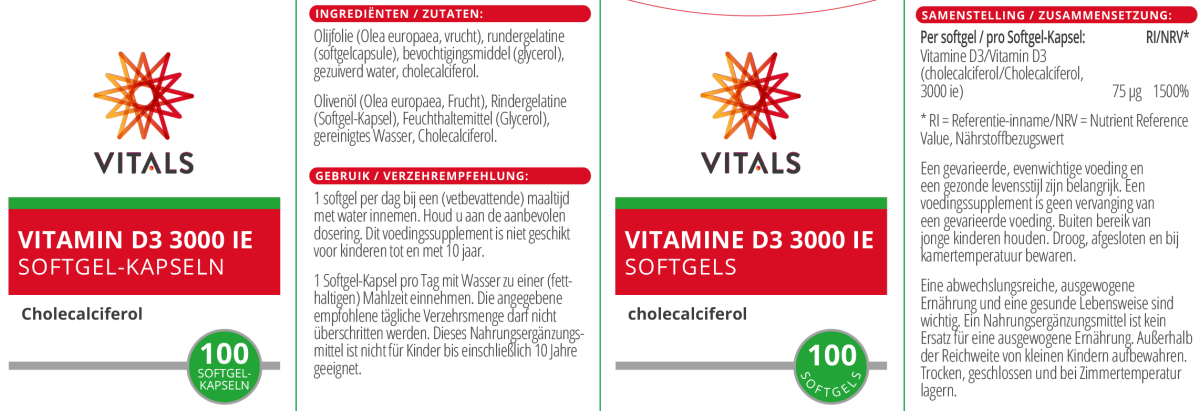 Vitamin D3 3000 ie 100 Softgel - Kapseln - Sanoverde