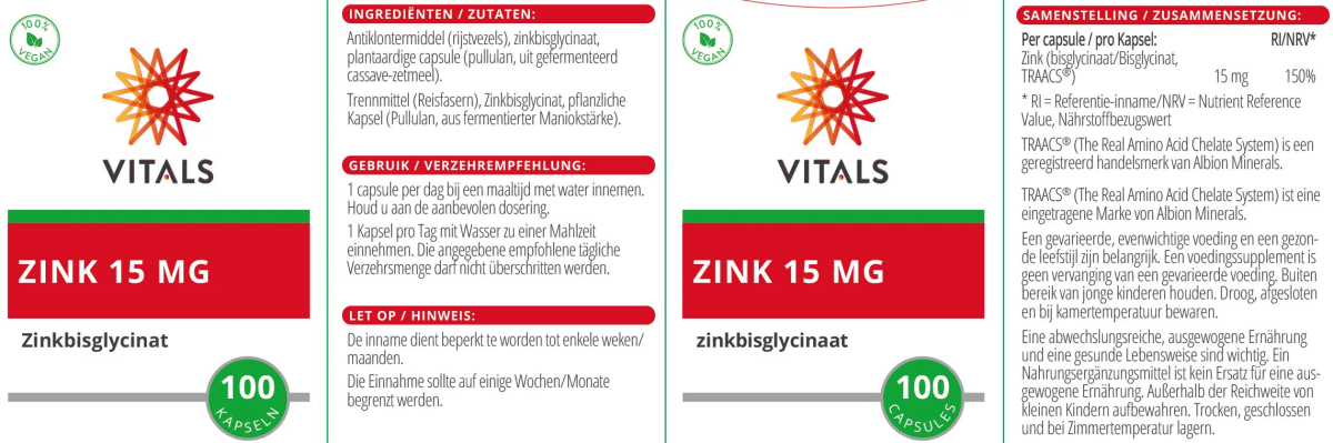 Zink(bisglycinat) 15 mg - Sanoverde